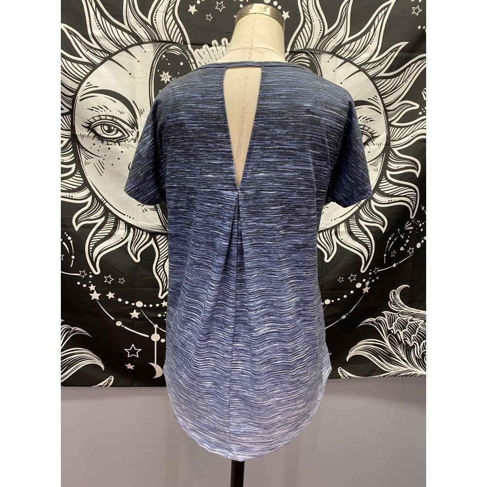 NWT Ideology Ombre Keyhole-Back T-Shirt- Koi Blue XS Runs BIG
